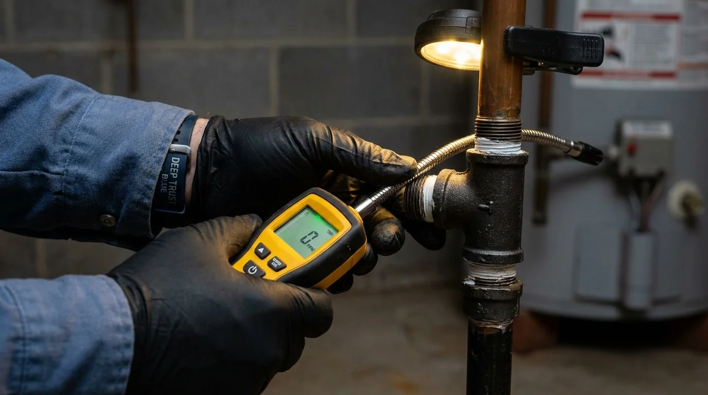 Gas leak detection with electronic sniffer by Johns Plumbing LLC in Shell Knob