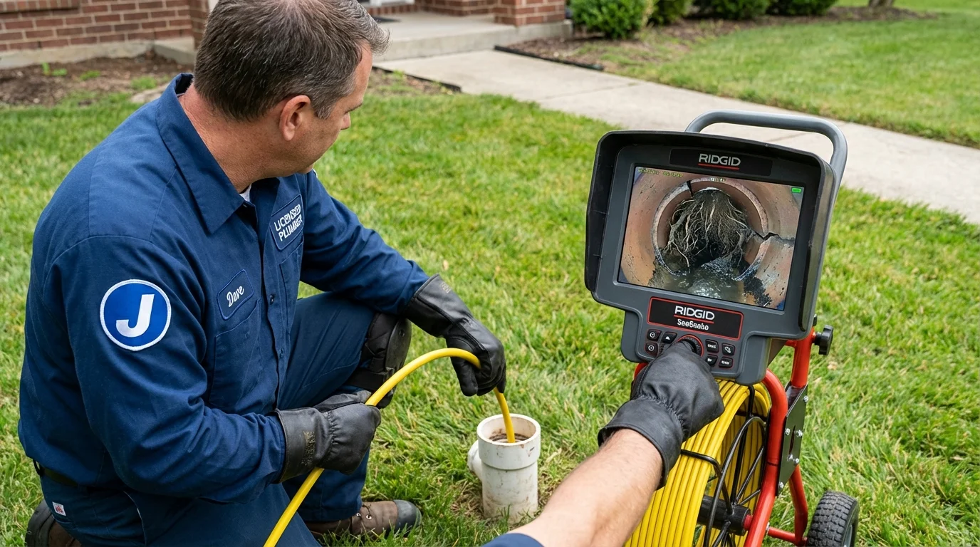 Sewer camera inspection being performed by Johns Plumbing LLC in Shell Knob
